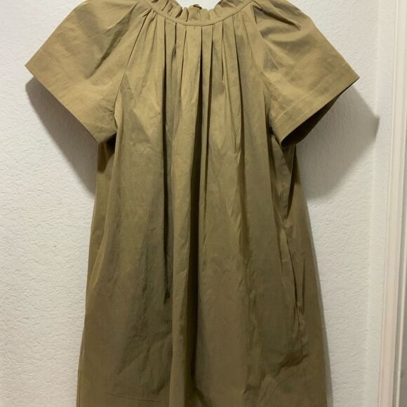 Sea New York  mini dress pleated tie back accent size 6 virgin wool linen nylon - Picture 5 of 10